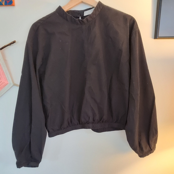 Everlane Mock Neck Bubble Long Sleeve Cotton Top Shirt Blouse - Picture 4 of 9